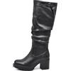 IF FASHION Stivali Arricciati Al Polpaccio da Donna In Pelle Sintetica Con Tacco Grosso Plateau Fibbia G700 nero N.37