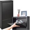 StarMart Scarpiera Salvaspazio Slim NERA (3 Ante 9 Paia, Nessun Montaggio) Struttura in Metallo resistente (no plastica, tessuto, or legno), per Interni/Esterni, Scarpe/Stivali, Garanzia 15 Anni