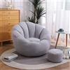 DTLEO Pouf a Sacco Puff Poltrona (Senza Imbottitura) per Divano E Poltrona, per Camera da Letto, Soggiorno, Interno Cuscino da Lettura,Grigio