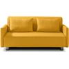 EVERGREENWEB MATERASSI & BEDS EVERGREENWEB - Divano letto 2 posti con Materasso Matrimoniale 160x190 Waterfoam Ortopedico Prontoletto Rivestimento sfoderabile, lavabile color Giallo Braccioli Slim con Cuscini Supersoft - Edith