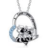 HARMONY BOLA Collana procione in argento Sterling 925 con doppio procione, regalo per donne e ragazze adolescenti, Argento sterling, Zirconia