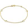 OROVI Bracciale Donna Oro Giallo 9KT Bracciale Cuori 17 cm, estendibile fino a 18 cm, Made in Italy, gioiello anallergico confezionato in un elegante astuccio portagioie