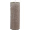 Chic Antique - Candela cilindrica rustica Macon, 100% paraffina, lunga durata, diversi colori e dimensioni (lino, 20 x 7 cm)