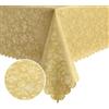 Romanstile Tovaglia plastificata antimacchia quadrata 100x100 cm natalizia oro con motivo floreale Elegante Centrotavola cerata Tovaglie PVC esterno da Impermeabile per feste compleanno capodanno
