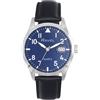 Ravel Plus - Orologio da Uomo Rotondo 40 mm con Calendario e Impermeabilità 3 ATM, Vetro Zaffiro e Quadrante Sunray - Analogico Quarzo - RPD001M - Nero/Quadrante Blu