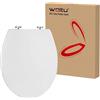 Woltu Sedile WC Copriwater per Gabinetto Coperchio Seduta Bagno Plastica Chiusura Ammortizzata Soft Close Bianco a Forma di O
