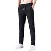 Generico Maglia e Pantalone Termica Pantaloni e Men's Striped Loose Breathable Cotton Linen Casual Waist Men Pantaloni Primaverile Pantaloni Casual Uomo Elasticizzati