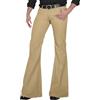 Generisch Pantaloni a zampa da uomo, stile vintage, a gamba larga, per carnevale, discoteca, anni '70, carnevale, discoteca, pantaloni svasati, gamba dritta, stile vintage punk, cachi, XXL