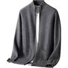 Generic Maglione da uomo lavorato a maglia in lana casual da lavoro maglione a collo alto, Grigio scuro9, L