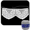 Crochet by Patty Bordo Grigio chiaro ad uncinetto con fiori lavorato a filet in cotone altezza 12 cm per 60 cm (2BR) - Made in Italy