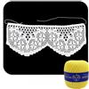 Crochet by Patty Bordo Giallo ad uncinetto con fiori lavorato a filet in cotone altezza 12 cm per 60 cm (2BR) - Made in Italy