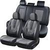 Chezope Set Completo Coprisedili Auto In Pelle – Impermeabili, Universali, Beige
