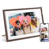 ARZOPA Cornice Digitale WiFi 10,1 Pollici 32GB Arzopa APP Gratuita Condivisione Remota di Foto e Video Illimitati 1280x800 HD IPS Schermo Tattile Portafoto Digitale Regalo Perfetto - D10 Marrone