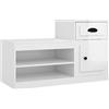 Coavain Scarpiera in soggiorno bianco lucido, 100 x 42 x 60 cm, materiale in legno, elegante organizer per scarpe, resistente all'umidità, eccellente conservazione delle scarpe, spazio sufficiente