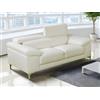 Vente-unique-Divano 2 posti in pelle Bianco - SOLANGE