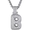 GoldChic Collana con bolla B CZ, pendente con lettera in oro ghiacciato per donna