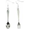 Miniblings Cucchiaio e orecchini posate forchetta gancio Miniblings cottura dei cibi 55 millimetri argento cucina