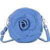 modamoda de T225 Borsa a tracolla da donna in pelle borsa da sera pochette fiorite piccola fatta a mano in Italia, blu signalblau, s