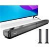 ULTIMEA Soundbar 2.2 canali per Smart TV, potenza di picco 100 W, soundbar rimovibile 2 in 1 per TV, Soundbar TV Bluetooth 5.3, 3 modalità EQ, tecnologia BassMX, HDMI-ARC/Opt/AUX, montaggio a parete,