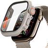 Diruite Cover per Apple Watch Series 11/10 46mm Pellicola Protettiva Aspetto Creativo HD Vetro Temperato PC Rigido Case Protezione Ultrasottil Custodia,Acciaio Titanio(HD),46mm
