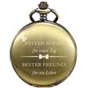 TREEWETO Orologio da taschino personalizzato inciso Best Man orologio da tasca al quarzo Fobwatch sposo regali per matrimonio testimoni di nozze orologio da tasca regalo di nozze, bronzo, Di luss