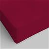 SpazioTessile Lenzuolo Sotto Con Angoli 140x190 o 140x200+H 25,30,35 cm Matrimoniale Francese 100% Cotone (140x190+Angolo H25, Bordò)