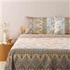 Bassetti Granfoulard Completo Letto Matrimoniale, Lenzuola Puro Percalle di Cotone, Lenzuolo Sopra con Balza Copriletto, Sotto con Angoli Maxi e 2 Federe Agrigento 42