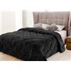 Il Gruppone Passione Casa Trapunta Elegante Matrimoniale In Velluto Piumone Invernale Effetto Piuma 600 Gr/Mq Piumino Caldo Due Piazze Inverno Coperta Duck Friendly Prodotto Italiano - Nero