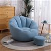 DTLEO Pouf a Sacco Puff Poltrona (Senza Imbottitura) per Divano E Poltrona, per Camera da Letto, Soggiorno, Interno Cuscino da Lettura,Blu