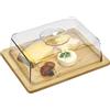 Paluplus Tagliere Rettangolare in Legno di bambù con Coperchio, Misura 24x18,5x8,5 cm, Vassoio con Maniglia, Piatto da servita per Formaggi, Salumi, Snack, Aperitivo -5998F