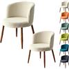 KCCRHIN Coprisedia Curvo Rotondo 1/2/4/6 Pezzi Coprisedie Con Schienale Basso Copertura Per Sedia Elastica Copri Sedia Make-Up Fodere Per Sedie Ispessito Per Sala Da Pranzo Hotel Uffici,Beige 2pcs