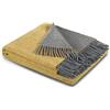 biederlack Plaid con frange cashmere colore ocra grigio dimensioni 150x200