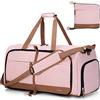 Lekesky Borsone da Viaggio Borsone Palestra Donna Uomo 80L, Borsa da Viaggio Weekend Pieghevole con Scomparto Scarpe e Tracolla, Leggero Impermeabile Borse Bagaglio a Mano per Sportiva Ospedale, Rosa