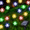 Acxilexy Luci Solari Da Esterno Natale, 7 m 50 LEDs Luci di Stringa Fiocchi di Neve di Natale, Catena Luminosa Fiocchi di Neve 8 Modalità Catena Luminosa Impermeabile per Giardino, Natale