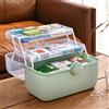 TITA-DONG Scatola Portaoggetti per Armadietto dei Medicinali in Plastica con Scomparti e Serratura, Organizer per Kit di Pronto Soccorso di Emergenza Trasparente a 3 Livelli, Portapillole per Medicinali(verde)