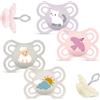 MAM Perfect - Ciuccio in silicone 0-6 Uni Mix // set da 4 pezzi, con scatola per la sterilizzazione, Dento-Flex, per uno sviluppo sano della bocca, extra sottile e flessibile, 2 scatole