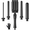 ELEHOT-Store Ferro arricciacapelli 5 in 1, Rivestimento in ceramica, Blocco girevole