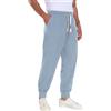 QIXING Pantaloni da uomo in velluto a coste Baggy casual, in cotone, con coulisse, in vita elasticizzata, con 5 tasche, Azzurro, M