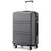 KONO Valigia Grande 75cm Rigida e Leggero ABS Valigie con TSA Lucchetto e 4 Ruote Rotanti, Grigio