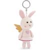 NICI Portachiavi Tuo angelo custode coniglio con cuore 10cm rosa - Delizioso ciondolo in forma di animale in morbido peluche con anello per cordini e pendenti