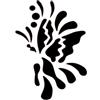 Eulenspiegel - 109021 - Stencil per il disegno degli occhi, farfalla, sagoma per la pittura del viso, adatto per il trucco professionale acquatico, trucco liquido, tatuaggi glitterati