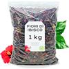 EPEL Fiori di Ibisco 1kg - Foglie di Ibisco Essiccati - Hibiscus per Te o Infuso - Flor de Jamaica - Tisana Drenante Cura Detox