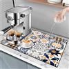 Yeelan Tappetino Scolapiatti, 60 X 40 cm Super Assorbente Scolapiatti da Lavello, Tappetino per Caffè Tappetino per Caffettiera con Retro in Gomma Antimacchia, Boho