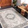 Carvapet Tappeto Corridore Antiscivolo 90x150cm Lungo Tappeti Runner Passatoia Grigio Medaglione Vintage Tappeti di Zona Lavabile Morbido Microfibra Tappeto Cucina