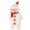 Generisch Body Dress Baby Bambina Inverno Peluche e Pupazzo di neve Spessa Tuta Fotografia Interno ed Esterno Pigiama Donna Natale, bianco, 9-12 Mesi