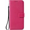 LENGRACE Cover per Samsung Galaxy A9 2018 Custodia a Libro Portafoglio in Pelle,Protezione Flip Case con Porta Carte Antiurto Custodia per Samsung Galaxy A9 2018-Rosa Rossa