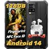 Blackview BV4800 Pro Smartphone Rugged(NFC) Android 14, 12GB+128GB/2TB TF, 6,56 HD+,16MP+8MP/Fingerprint/Face ID/Vetro Corning/OTG/GPS/IP68 IP69K/FM/4G Dual SIM Telefono Indistruttibile (270g)
