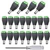 Aiqeer 50 Pezzi 12V/24V DC Maschio Spina Connettore, 2.1X5.5 mm DC Alimentazione Adattatore Spina, DC Vite Terminale Spina Connettore, per CCTV Telecamera LED Striscia (Verde)