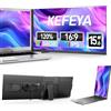 KEFEYA Monitor Portatile 15,6 Senza Bordi Monitor Portatile Schermo Full HD 1080P, 120% sRGB, Plug & Play, Leggero, Compatibile Laptop Screen Extender con Mac/Windows/Chrome