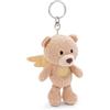 NICI Portachiavi Tuo angelo custode orso con cuore 10cm beige - Delizioso ciondolo in forma di animale in morbido peluche con anello per cordini e pendenti
